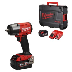 Гайкокрут акумуляторний безщітковий 3/8'' MILWAUKEE, M18 FMTIW2F38-502X, 813Нм, з кільцем (зарядний пристрій M12-18 FC, 2 акумул
