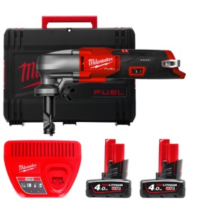 Ножиці висічні по металу акумуляторні безщіткові MILWAUKEE, M12 FNB16-402X (зарядний пристрій С12 С, 2 акумулятори М12 В4 4Аг, п