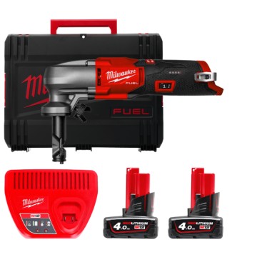 Ножиці висічні по металу акумуляторні безщіткові MILWAUKEE, M12 FNB16-402X (зарядний пристрій С12 С, 2 акумулятори М12 В4 4Аг, п