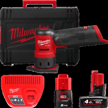 Шліфмашина вібраційна акумуляторна безщіткова MILWAUKEE, M12 FDSS-422X (зарядний пристрій С12 С, 1 акумулятор М12 В2 2Аг, 1 акум