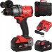 Дриль-шуруповерт з ударом акумуляторний безщітковий MILWAUKEE, M18 FPD3-502X, 158Нм (зарядний пристрій М12-18 FC, 2 акумулятори
