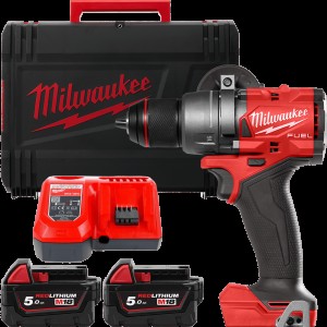 Дриль-шурупокрут акумуляторний безщітковий MILWAUKEE, M18 FDD3-502X, 158Нм (зарядний пристрій М12-18 FC, 2 акумулятори М18 В5 5А