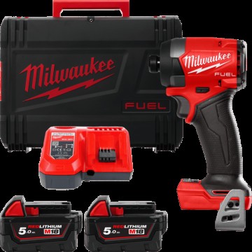 Шурупокрут ударний акумуляторний безщітковий MILWAUKEE, M18 FID3-502X, 226Нм (зарядний пристрій M12-18 FC, 2 акумулятори М18 В5