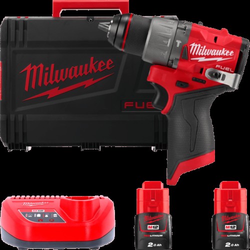 Дриль-шуруповерт з ударом акумуляторний безщітковий MILWAUKEE, M12 FPD2-202X, 37Нм (зарядний пристрій С12 С, 2 акумулятори М12 В