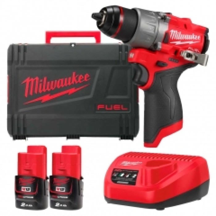 Дриль-шуруповерт акумуляторний безщітковий MILWAUKEE, M12 FDD2-202X (зарядний пристрій С12 С, 2 акумулятори М12 В2 2Аг, кліпса д Дриль-шуруповерт акумуляторний безщітковий MILWAUKEE, M12 FDD2-202X (зарядний пристрій С12 С, 2 акумулятори М12 В2 2Аг, кліпса д