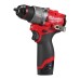 Дриль-шуруповерт акумуляторний безщітковий MILWAUKEE, M12 FDD2-202X (зарядний пристрій С12 С, 2 акумулятори М12 В2 2Аг, кліпса д
