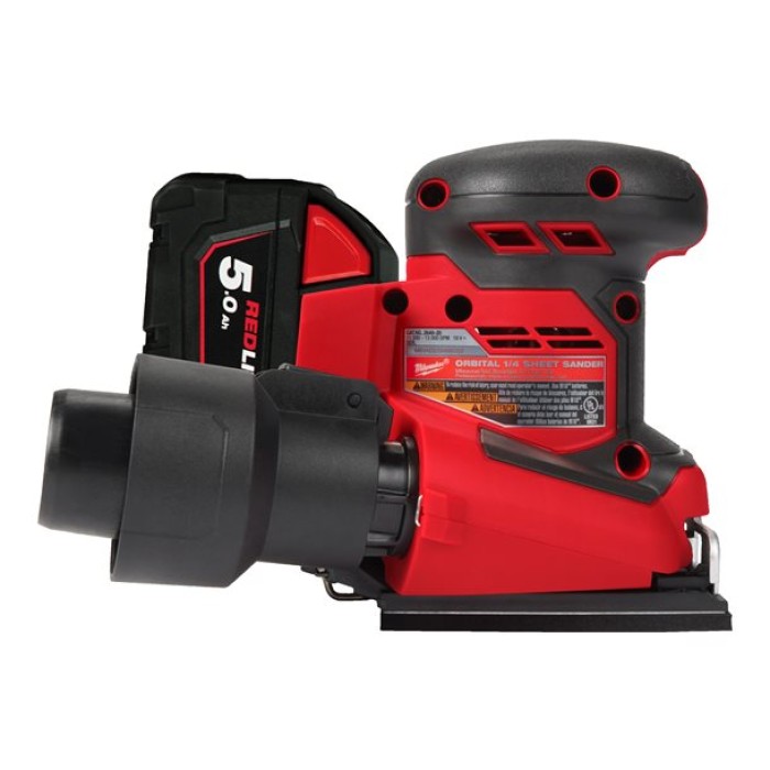 Шліфмашина вібраційна акумуляторна MILWAUKEE, M18 BQSS-502B, 113х104мм (зарядний пристрій М12-18 С, 2 акумулятори М18 В5 5Аг, су Шліфмашина вібраційна акумуляторна MILWAUKEE, M18 BQSS-502B, 113х104мм (зарядний пристрій М12-18 С, 2 акумулятори М18 В5 5Аг, су