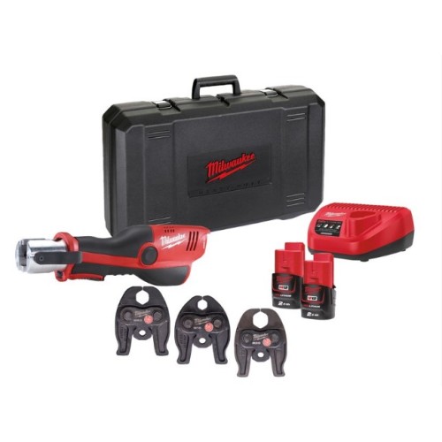 Обтискач гідравлічний акумуляторний для труб MILWAUKEE, M12 HPT-202C Geberit Mapress Set (зарядний пристрій С12 С, 2 акумулятори