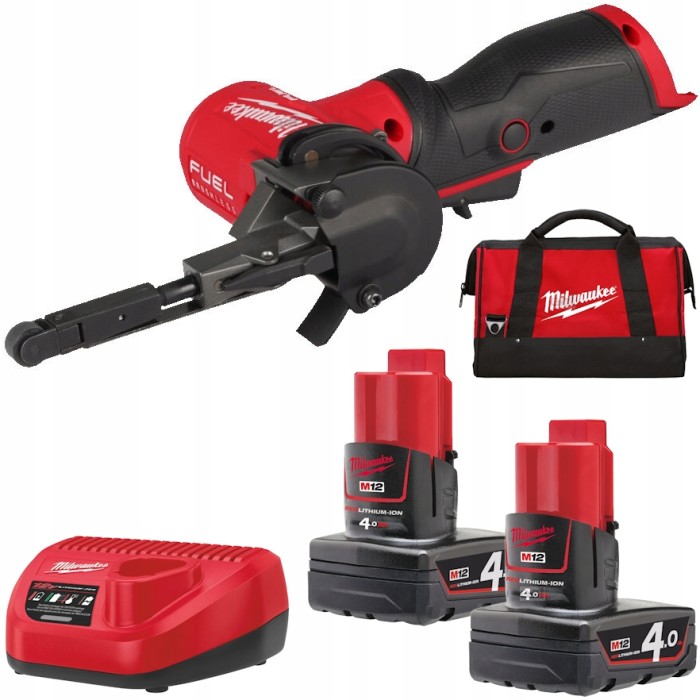 Шліфмашина стрічкова акумуляторна безщіткова MILWAUKEE, M12 FBFL10-402B, 10мм (зарядний пристрій С12 С, 2 акумулятори М12 В4 4Аг Шліфмашина стрічкова акумуляторна безщіткова MILWAUKEE, M12 FBFL10-402B, 10мм (зарядний пристрій С12 С, 2 акумулятори М12 В4 4Аг