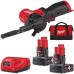Шліфмашина стрічкова акумуляторна безщіткова MILWAUKEE, M12 FBFL10-402B, 10мм (зарядний пристрій С12 С, 2 акумулятори М12 В4 4Аг