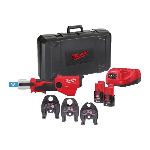 Обтискач гідравлічний акумуляторний для труб MILWAUKEE, M12 ONEHPT-202C V-SET2 (зарядний пристрій С12 С, 2 акумулятори М12 В2 2А