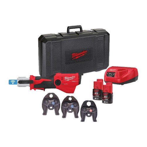 Обтискач гідравлічний акумуляторний для труб MILWAUKEE, M12 ONEHPT-202C V-SET2 (зарядний пристрій С12 С, 2 акумулятори М12 В2 2А