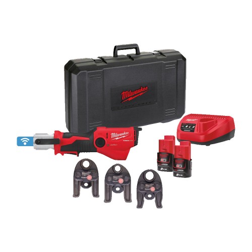 Обтискач гідравлічний акумуляторний для труб MILWAUKEE, M12 ONEHPT-202C TH-SET (зарядний пристрій С12 С, 2 акумулятори М12 В2 2А