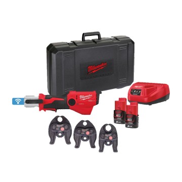 Обтискач гідравлічний акумуляторний для труб MILWAUKEE, M12 ONEHPT-202C U-SET (зарядний пристрій С12 С, 2 акумулятори М12 В2 2Аг