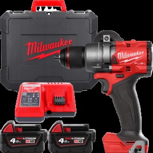 Дриль-шурупокрут акумуляторний безщітковий MILWAUKEE, M18 FDD3-402C, 158Нм (зарядний пристрій М12-18 С, 2 акумулятори М18 В4 4Аг