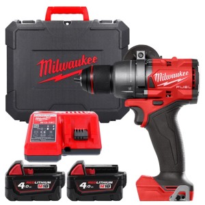 Дриль-шурупокрут з ударом акумуляторний безщітковий MILWAUKEE, M18 FPD3-402С, 158Нм (зарядний пристрій М12-18 С, 2 акумулятори М