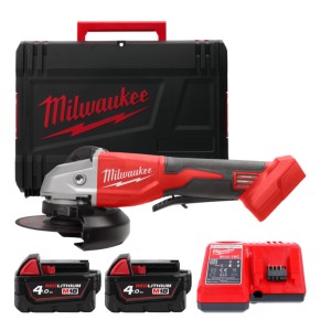 Шліфмашина кутова - болгарка акумуляторна безщіткова MILWAUKEE, M18 BLSAG125XPD-402X, діаметр 125мм (зарядний пристрій М12-18 С,