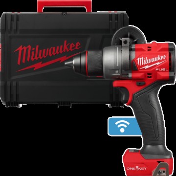 Дриль-шурупокрут з ударом акумуляторний безщітковий MILWAUKEE, M18 ONEPD3-0X, 158Нм (каркас, кліпса для ременя, бічна ручка, HDк