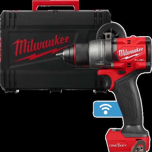 Дриль-шуруповерт з ударом акумуляторний безщітковий MILWAUKEE, M18 ONEPD3-0X, 158Нм (каркас, кліпса для ременя, бічна ручка, HDк