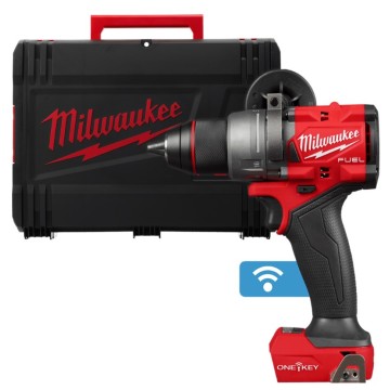 Дриль-шурупокрут акумуляторний безщітковий MILWAUKEE, M18 ONEDD3-0X, 158Нм (каркас, кліпса для ременя, бічна рукоять, HD кейс)