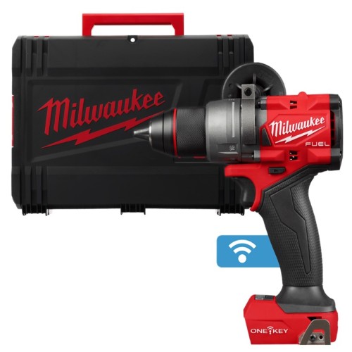 Дриль-шуруповерт акумуляторний безщітковий MILWAUKEE, M18 ONEDD3-0X, 158Нм (каркас, кліпса для ременя, бічна рукоять, HD кейс)