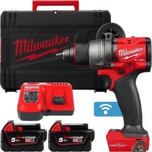 Дриль-шурупокрут акумуляторний безщітковий MILWAUKEE, M18 ONEDD3-502X,158Нм (зарядний пристрій М12-18 FC, 2 акумулятори М18 В5 5