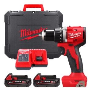 Дриль-шурупокрут акумуляторний безщітковий MILWAUKEE, M18 BLDDRC-202C, 60,5Нм (зарядний пристрій М12-18 С, 2 акумулятори М18 В2