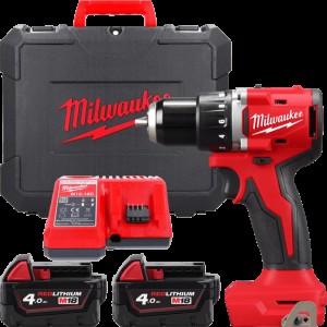 Дриль-шурупокрут акумуляторний безщітковий MILWAUKEE, M18 BLDDRC-402C, 60,5Нм (зарядний пристрій М12-18 С, 2 акумулятори М18 В4
