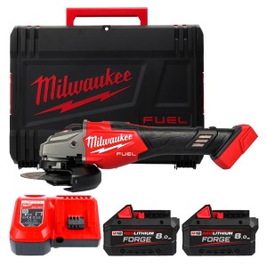 Шліфмашина кутова - болгарка акумуляторна безщіткова MILWAUKEE, M18 FHSAG125XB2-802X, 1800Вт діаметр 125мм (зарядний пристрій M1