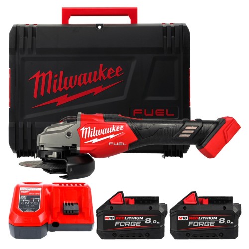 Шліфмашина кутова - болгарка акумуляторна безщіткова MILWAUKEE, M18 FHSAG125XB2-802X, 1800Вт діаметр 125мм (зарядний пристрій M1