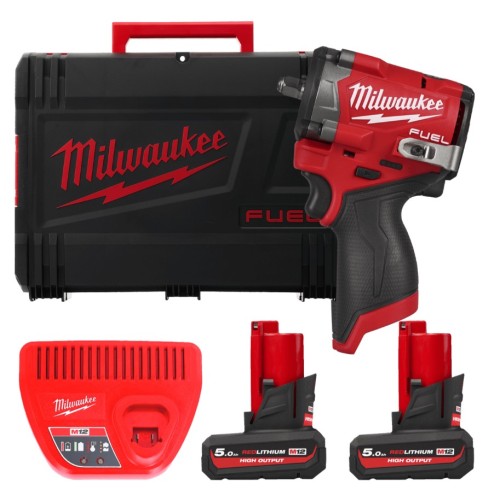 Гайковерт акумуляторний безщітковий 3/8'' MILWAUKEE, M12 FCIWF38G3-502X, 745Нм, з кільцем (зарядний пристрій С12 С, 2 акумулятор