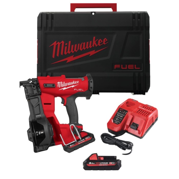 Пістолет цвяхозабивний акумуляторний безщітковий MILWAUKEE M18 FRCN45-302X (зарядний пристрій M12-18 FC, 2 акумулятори М18 НВ3 3 Пістолет цвяхозабивний акумуляторний безщітковий MILWAUKEE M18 FRCN45-302X (зарядний пристрій M12-18 FC, 2 акумулятори М18 НВ3 3