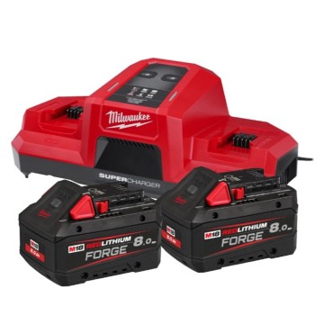 Енергокомплект Li-Ion MILWAUKEE, M18 FORGENRG-802 DBSC (зарядний пристрій M18 DBSC, 2 акумулятори М18 FB8 8Аг, картонне пакуванн