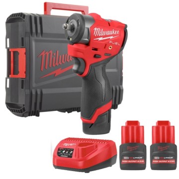 Гайковерт акумуляторний безщітковий 3/8'' MILWAUKEE, M12 FSCIWF38-252X, 305Нм, з кільцем (зарядний пристрій С12 С, 2 акумулятори