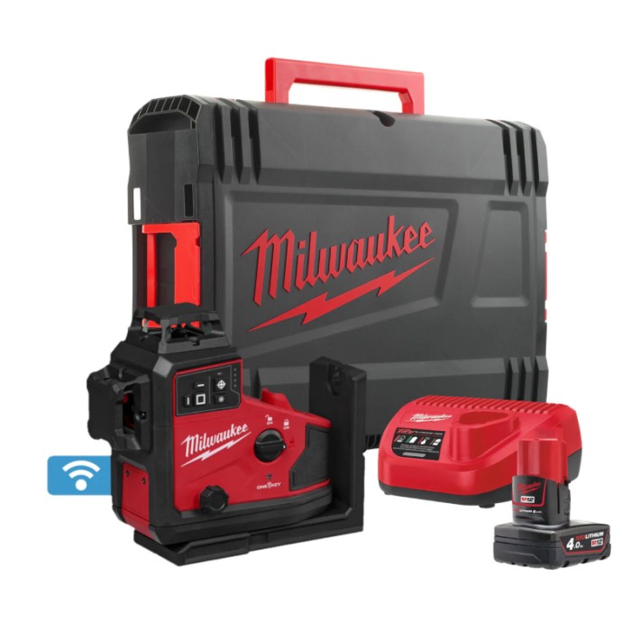 Нівелір 3D лазерний акумуляторний MILWAUKEE, M12 A3PLO-401C (360 градусів, зелений промінь) (зарядний пристрій С12 С, 1 акумуля Нівелір 3D лазерний акумуляторний MILWAUKEE, M12 A3PLO-401C (360 градусів, зелений промінь) (зарядний пристрій С12 С, 1 акумуля