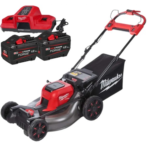 Газонокосарка акумуляторна безщіткова самохідна MILWAUKEE, M18 F2LM53-122 (2х18В), 53см (зарядний пристрій M18 DBSC, 2 акумулято