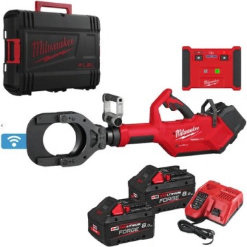 Кабелеріз гідравлічний акумуляторний з пультом д/к MILWAUKEE M18 HSFC125R-802C (зарядний пристрій M12-18 FC, 2 акумулятори М18 F