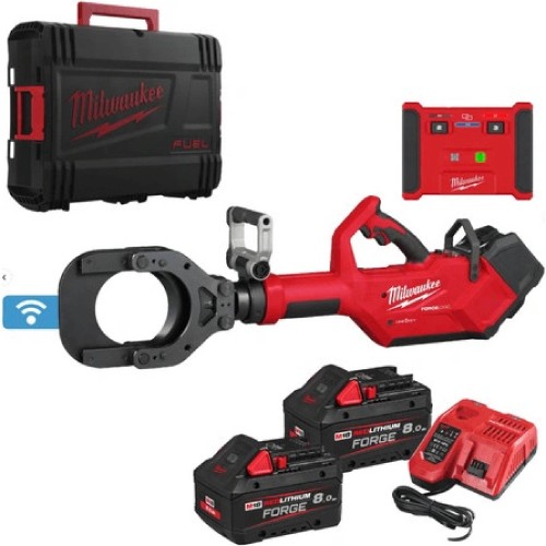 Кабелеріз гідравлічний акумуляторний з пультом д/к MILWAUKEE M18 HSFC125R-802C (зарядний пристрій M12-18 FC, 2 акумулятори М18 F