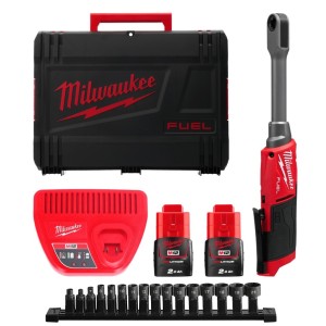 Гайковерт-тріскачка наскрізний акумуляторний безщітковий Hex 14.4мм MILWAUKEE, M12 FPTR-202X, 81Нм (зарядний пристрій С12, 2 аку