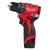 Дриль-шуруповерт акумуляторний безщітковий MILWAUKEE, M12 BLDDRC-202C, 40Нм (зарядний пристрій С12, 2 акумулятори М12 В2 2Аг, кл