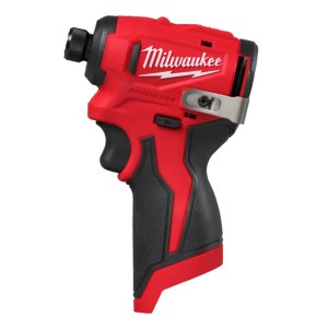 Шурупокрут ударний акумуляторний безщітковий 1/4'' HEX MILWAUKEE, M12 BLIDRC-0, 124Нм (каркас, кліпса для ременя, картонне пакув