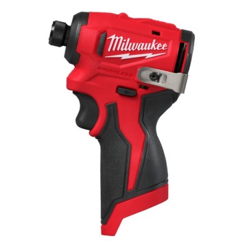 Шурупокрут ударний акумуляторний безщітковий 1/4'' HEX MILWAUKEE, M12 BLIDRC-0, 124Нм (каркас, кліпса для ременя, картонне пакув
