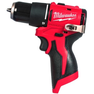 Дриль-шурупокрут з ударом акумуляторний безщітковий MILWAUKEE, M12 BLPDRC-0, 40Нм (каркас, кліпса на ремінь, картонне пакування)
