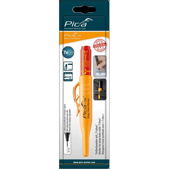 Маркер фірмовий з довгим носиком Pica BIG Ink Smart-Use Marker XL, 170/52, білий Маркер фірмовий з довгим носиком Pica BIG Ink Smart-Use Marker XL, 170/52, білий