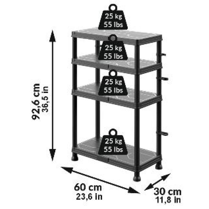 Система стелажів QBRICK SYSTEM REGULAR Mix 60/30см, 4 полиці, 100 кг (5901238263272) Система стелажів QBRICK SYSTEM REGULAR Mix 60/30см, 4 полиці, 100 кг (5901238263272)