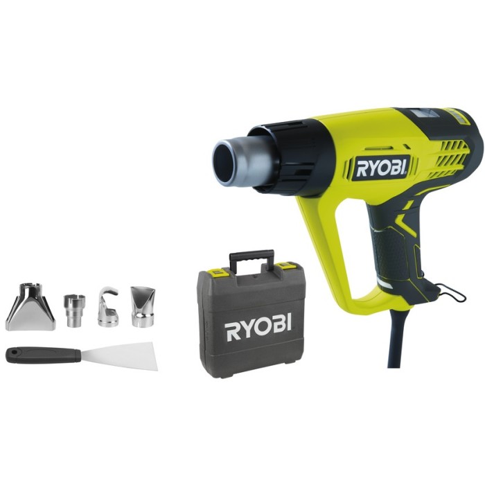 Фен будівельний Ryobi EHG2020LCD 2000Вт 50-650 С 250/500л хв LCD дисплей 0.8кг Фен будівельний Ryobi EHG2020LCD 2000Вт 50-650 С 250/500л хв LCD дисплей 0.8кг