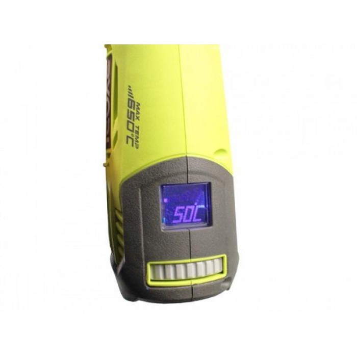 Фен будівельний Ryobi EHG2020LCD 2000Вт 50-650 С 250/500л хв LCD дисплей 0.8кг Фен будівельний Ryobi EHG2020LCD 2000Вт 50-650 С 250/500л хв LCD дисплей 0.8кг