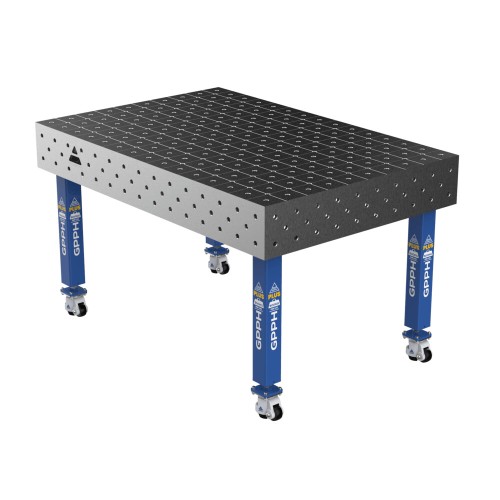 Зварювальний стіл PLUS на колесах 1500x1000 mm fi16 mm Сітка Діагональна