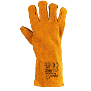 Краги зварювальника 35 см оранж. шкіра з підкладкою Standard, BLUETOOLS