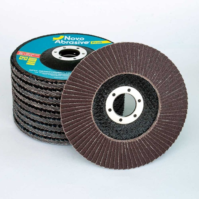 Круг пелюстковий торцевий NOVOABRASIVE 29 125x22,23 мм, P120 Круг пелюстковий торцевий NOVOABRASIVE 29 125x22,23 мм, P120